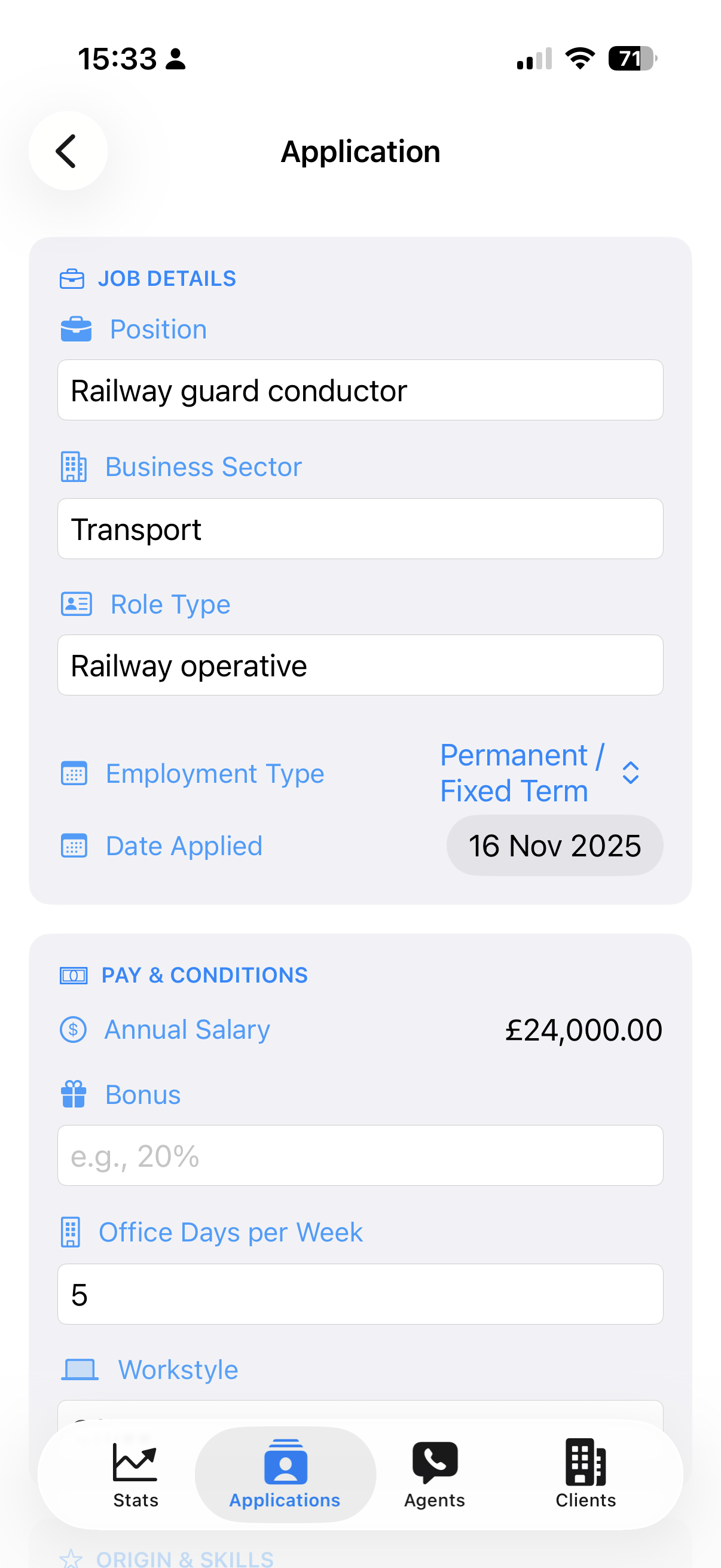 Job Tracker Application Detail