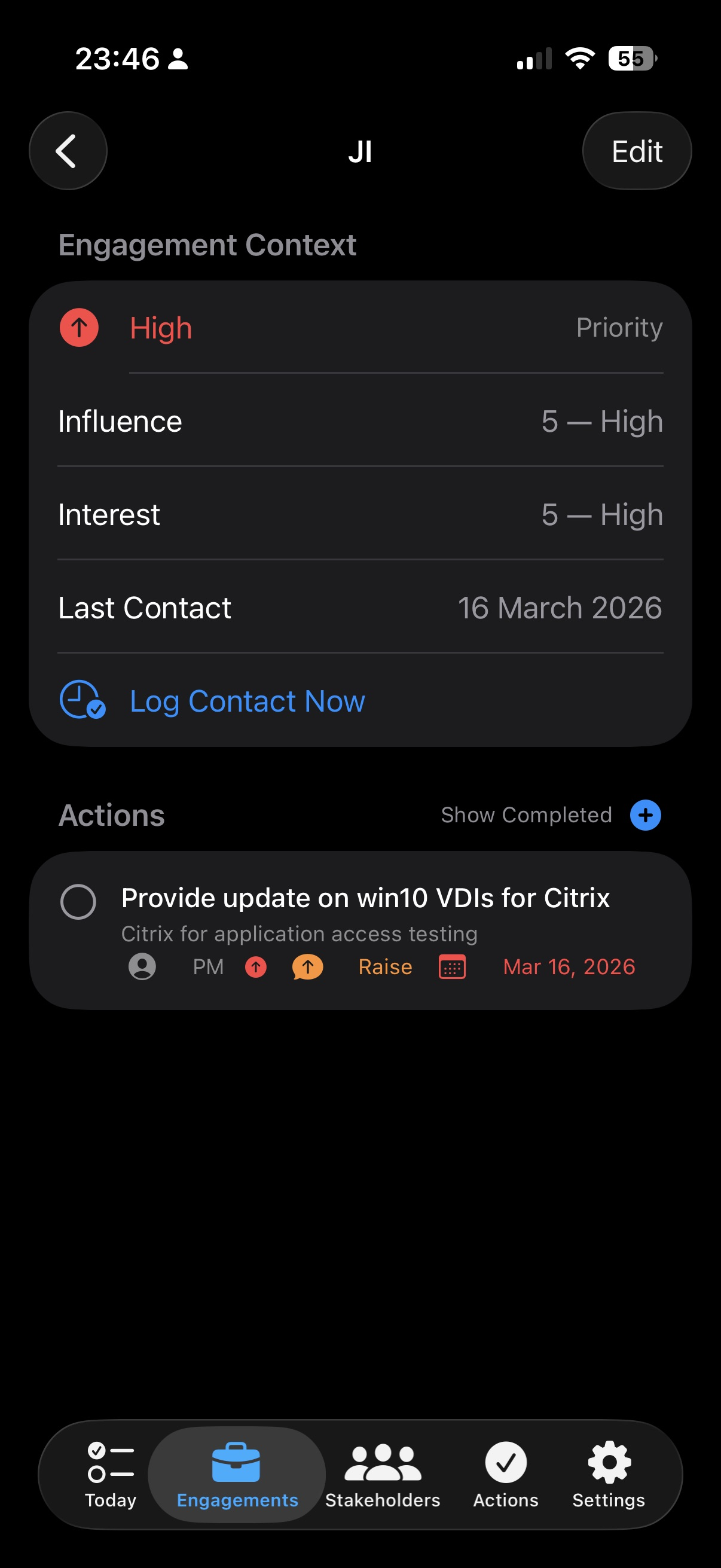 Stakeholder engagement context